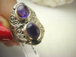 bpe9032 Egzotyczny Pierścień Pierścionek Fioletowy AMETYST - kamień mądrości (ochrona, spokój umysłu, rozwój duchowy) r.13 Srebro 925 # - 7