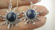 bke1193 Bardzo Dobra energia Cudowne Słoneczka PRZEPIĘKNE EGZOTYCZNE SŁOŃCE !!!! Duże i Lekkie Kolczyki Sodalit - dobra przemiana materii Srebro 925 - 6