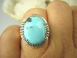 bpe8466 Niezwykły OKAZ Pierścień Pierścionek naturalny Błękitny TURKUS ARIZONA Turkusy r.17 egzotyczne Srebro 925 # - 2