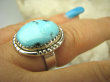 bpe8466 Niezwykły OKAZ Pierścień Pierścionek naturalny Błękitny TURKUS ARIZONA Turkusy r.17 egzotyczne Srebro 925 # - 3