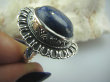 bpe5163 Egzotyczny Pierścień z królewskim Lapis Lazuli - strażnik prawdy i mądrości r.19 Srebro 925 # - 8