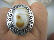 bpe5549 BAŚNIOWO PIĘKNY OKAZ Niezwykły Pierścień Piękność AGAT BRAZYLIJSKI w orientalnej oprawie r.25/ r.26 Duży Rozmiar Srebro 925 # - 3