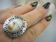 bpe5549 BAŚNIOWO PIĘKNY OKAZ Niezwykły Pierścień Piękność AGAT BRAZYLIJSKI w orientalnej oprawie r.25/ r.26 Duży Rozmiar Srebro 925 # - 5