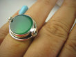 bpe6302 Biżuteria Orientalna !!! Otwierany Pierścień na Zdjęcia, Marzenia lub truciznę SEKRETNIK Zielony ONYKS r.15 Srebro 925 # - 2
