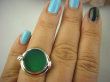 bpe6302 Biżuteria Orientalna !!! Otwierany Pierścień na Zdjęcia, Marzenia lub truciznę SEKRETNIK Zielony ONYKS r.15 Srebro 925 # - 3