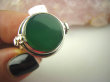 bpe6302 Biżuteria Orientalna !!! Otwierany Pierścień na Zdjęcia, Marzenia lub truciznę SEKRETNIK Zielony ONYKS r.15 Srebro 925 # - 8