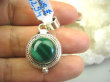 bwe3294 Piękny Delikatny Sekretnik Na Zdjęcia FOTO lub Marzenia otwierany Wisior Zielony MALACHIT Srebro 925 # - 10