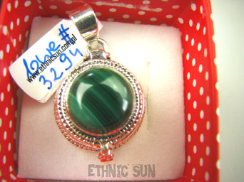 bwe3294 Piękny Delikatny Sekretnik Na Zdjęcia FOTO lub Marzenia otwierany Wisior Zielony MALACHIT Srebro 925 #