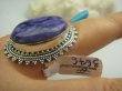 bpe3676 UNIKALNY DROGOCENNY RZADKI CZAROIT ! Orientalny Owalny Pierścień z czaroitem r.17 Srebro 925 # - 8