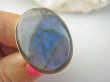 bpe9387 Duży 22G Niebieski Regulowany Pierścień Pierścionek Labradoryt Spektrolit r.16,r.17, r.18, r.19, r.20 Lśniące Srebro 925 # - 10