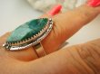 bpee4228 Szmaragdowy Pierścień Pierścionek zielony Szmaragd Indyjski w orientalnej oprawie Szmaragdy r.18 Srebro 925 # - 6