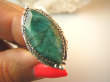 bpee4228 Szmaragdowy Pierścień Pierścionek zielony Szmaragd Indyjski w orientalnej oprawie Szmaragdy r.18 Srebro 925 # - 8