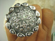 bpe8104 Cudowna MAROKAŃSKA FANTAZJA !!! Duży 23 G front 4.8 cm Max Orientalny Pierścień REGULOWANY r.17, r.18, r.19, r.20, r.21, r.22, r.23, r.24 Cały ze Srebra SREBRO 925 # - 7
