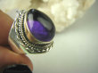 bpe6363 Biżuteria Orientalna !!! Egzotyczny Pierścień naturalny Ametyst - kamień mądrości r.16 Srebro 925 # - 3