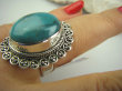 bpe4514  Turkusowa Koronka   !!! Śliczny Pierścień z Naturalnym Turkusem turkusowy TURKUS - opiekun ciała i duszy r.17 Srebro 925 # - 4