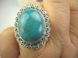 bpe4514  Turkusowa Koronka   !!! Śliczny Pierścień z Naturalnym Turkusem turkusowy TURKUS - opiekun ciała i duszy r.17 Srebro 925 # - 5