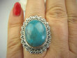bpe4514  Turkusowa Koronka   !!! Śliczny Pierścień z Naturalnym Turkusem turkusowy TURKUS - opiekun ciała i duszy r.17 Srebro 925 # - 6