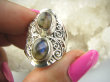 bpe9058 Biżuteria Orientalna - Egzotyczny Pierścień Pierścionek Labradoryt Spektrolit kamień Zorzy Polarnej r.16 Srebro 925 # - 5