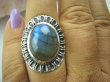 bpe4998 OKSYDOWANY MELONIK  !!!  Duży i Piękny OKAZ Pierścień Labradoryt Spektrolit - kamień Zorzy Polarnej r.17/r.18 Srebro 925 # - 8