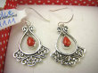 bke1111 Śliczniutkie lekkie wachlarze egzotyczne Uwodzicielki !!! Ażurowe Lekkie Kolczyki z Koralami Koral Srebro 925 - 2
