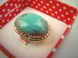bpe8330 Niezwykły OKAZ Pierścień Pierścionek naturalny TURKUS ARIZONA Turkusy r.16 egzotyczne Srebro 925 # - 8