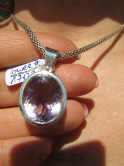 bwee1707 Błyszczący Klejnot !!! PIĘKNY OKAZ AMETYSTU NAJWYŻSZA JAKOŚĆ KAMIENIA !!!! Wisior Szlifowany AMETYST Srebro 925 #