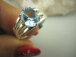 bpee3565 LŚNIĄCY CUDOWNY KLEJNOT Elegancki Pierścień Blue Topaz - kamień młodości r.21 szeroka obrączka SREBRO 925 # - 11