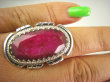 bpee3803 Duży RUBINOWY OKAZ CUDOWNY Pierścień Rubin Indyjski w orientalnej oprawie Rubiny r.20 Srebro 925 # - 3