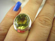 bpee3537 LŚNIĄCY KLEJNOT !!! Piękny Pierścień Żółty CYTRYN LEMON  - kamień antycukrzycowy r.15 Srebro 925 # - 2
