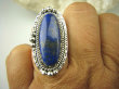 bpe7905 Orientalny Długi Pierścień Królewski Lapis Lazuli - strażnik prawdy i mądrości r.18 Srebro 925 # - 5