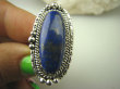 bpe7905 Orientalny Długi Pierścień Królewski Lapis Lazuli - strażnik prawdy i mądrości r.18 Srebro 925 # - 9