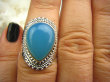 bpe2522 BŁĘKITNO NIEBIESKI Orientalny Pierścień z chalcedonem Chalcedon - wspomagający leczenie Tarczycy r.14 Srebro 925 # - 4