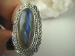 bpe6374 Biżuteria Orientalna !! Długi Pierścień LABRADORYT Spektrolit kamień Zorzy Polarnej w morskich falach r.18 SREBRO 925 # - 5
