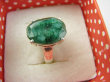 bpee4357 PIĘKNY LUX Pierścień Pierścionek OKAZ Szmaragd Indyjski Szmaragdy r.21/ r.22 Srebro 925 - 7