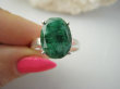 bpee4357 PIĘKNY LUX Pierścień Pierścionek OKAZ Szmaragd Indyjski Szmaragdy r.21/ r.22 Srebro 925 - 9