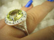 bpee3575 Lśniący elegancki Pierścień szlifowany duży Cytryn - kamień antycukrzycowy r.13 Srebro 925 # - 7