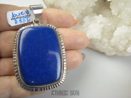 bwe3856 KRÓLEWSKI PROSTOKĄT OKAZ Masywny 33 gramy !!! Wisior Zawieszka LAPIS LAZULI strażnik prawdy i mądrości Srebro 925 #
