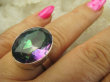 bpee4697 Śliczny Duży kamień TĘCZOWY Pierścionek PIERŚCIEŃ WIELOBARWNY MYSTIC TOPAZ r.19 lśniące Srebro 925 # - 5