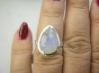 bpe9434 Delikatny Pierścień Pierścionek z niebieskim kamieniem księżycowym KAMIEŃ KSIĘŻYCOWY r.13/ r.14 lśniące Srebro 925 - 3