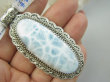 bwe3896 ZJAWISKOWY 24G - Naturalny rzadki kamień LARIMAR kamień ANIELSKI czakra gardła Duży Wisior z Larimarem w orientalnej oprawie SREBRO 925 # - 2