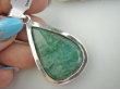bwee2302 SZMARAGDOWA Duża Kropla 15 gramów !! 5 cm Wisior Zawieszka Szmaragd Indyjski Szmaragdy KAMIEŃ MIŁOŚCI lśniące Srebro 925 # - 10