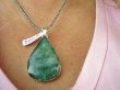 bwee2302 SZMARAGDOWA Duża Kropla 15 gramów !! 5 cm Wisior Zawieszka Szmaragd Indyjski Szmaragdy KAMIEŃ MIŁOŚCI lśniące Srebro 925 # - 3