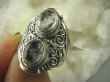 bpe6368 Egzotyczny Pierścień Kwarc SAGENITOWY z czarnym Rutylem r.16 Srebro 925 # - 8