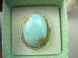 bpe7753 Niezwykły OKAZ Pierścień  DUŻY 3CM naturalny Błękitny TURKUS ARIZONA Turkusy r.20 egzotyczne Srebro 925 # - 3