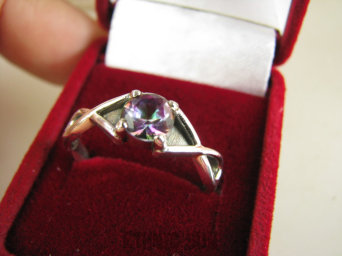 bpee4184 Delikatny śliczny Pierścień Pierścionek szlifowany wielobarwny MYSTIC TOPAZ r.16/ r.17 Srebro 925