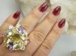 bpee4553 Ależ piękna ! WIELOBARWNA ROZETA DUŻY OKAZ ! Pierścień Pierścionek naturalny Cytryn, Ametyst, Blue Topaz, Granaty r.20/ r.21 SREBRO 925 # - 2