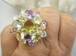 bpee4553 Ależ piękna ! WIELOBARWNA ROZETA DUŻY OKAZ ! Pierścień Pierścionek naturalny Cytryn, Ametyst, Blue Topaz, Granaty r.20/ r.21 SREBRO 925 # - 5