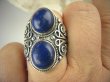 bpe6731 KSIĘŻNA Z EGIPTU  !!! Egzotyczny Masywny Pierścień granatowy Lapis Lazuli - strażnik prawdy i mądrości r.17 Srebro 925 # - 4