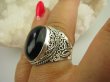 bpe6231 Śliczny Orientalny Pierścień czarny ONYKS regeneruje SERCE, EGZEMY, PAMIĘĆ r.17 Srebro 925 # - 4