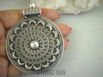 bwe3226 Marokański Gigant Orientalny UNIKAT Duży 7.8 cm na 6 cm  !!!! Duży Długi Wisior Cały ze Srebra marokańskie wzornictwo Maroko SREBRO 925 #